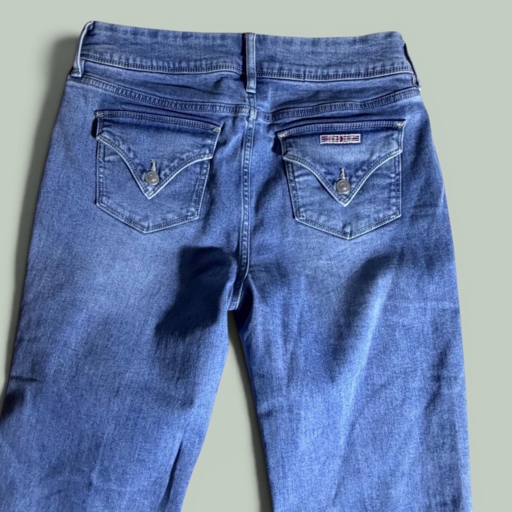 Hudson Los Angeles Womens Blue Straight Leg Flap Pocket Jeans Size 10 1811754